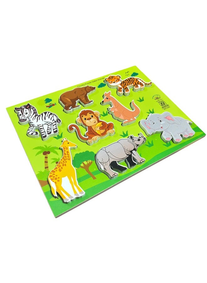 Kinder Creative 3D Fruits Stacking Puzzle, Chunky Stacking Wild Animals Puzzle,Geometrical Column Blocks for Toddlers, Educational Puzzle and Toys for Kids Pack of 3 - Image 4